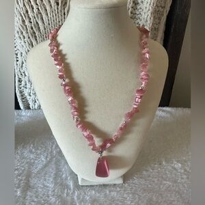 Pink Rose Quartz Necklace